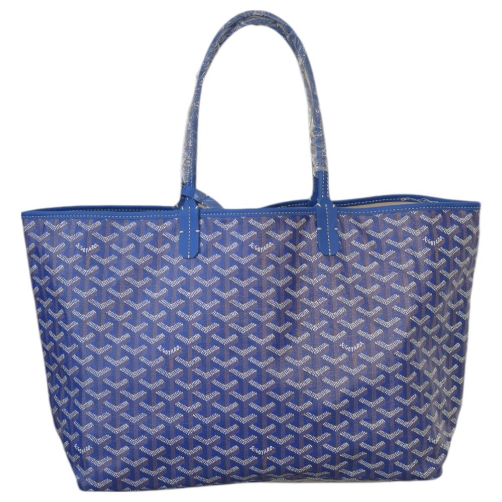 Goyard Goyardine Blue St. Louis PM Tote Bag Palladium Hardware Shopper handbag